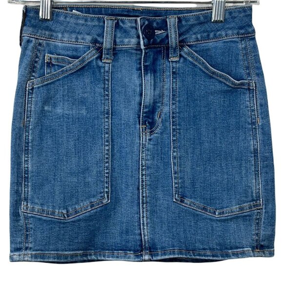 American Eagle Outfitters Dresses & Skirts - American Eagle Outfitters Skirt Womens High Rise Mini Denim Blue Jean Stretch 0